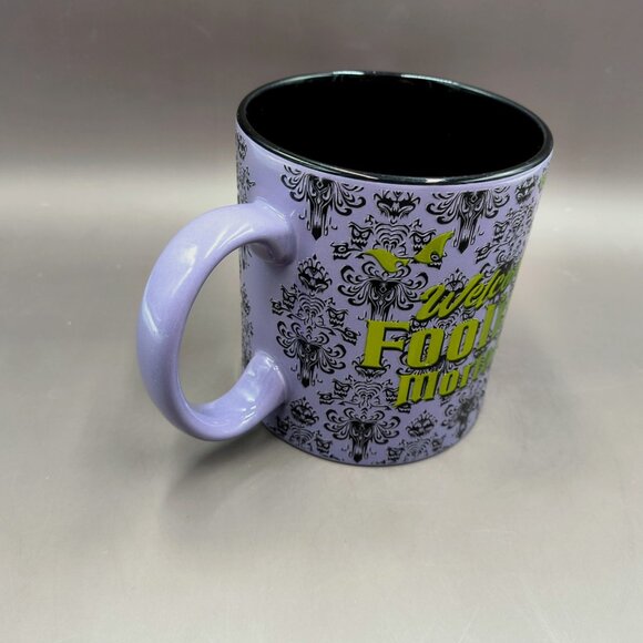 Disney The Haunted Mansion Welcome Foolish Mortals Wallpaper Ceramic Mug 20 oz - Picture 5 of 7